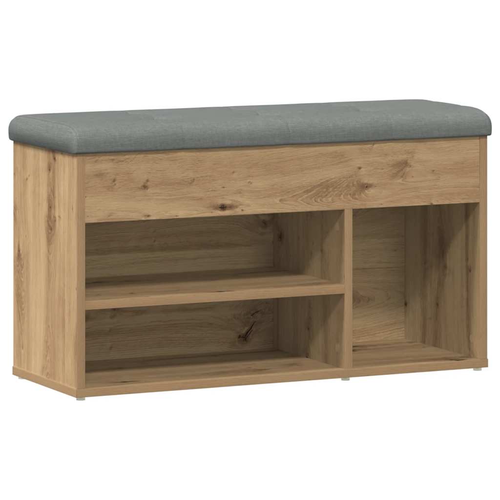 Schoenenbank 82x32x45,5 cm bewerkt hout artisanaal eikenkleur is nu te koop bij PeponiXL, paradijselijk wonen!