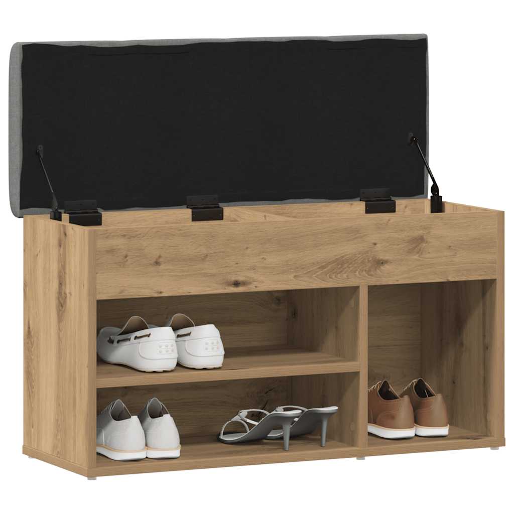 Schoenenbank 82x32x45,5 cm bewerkt hout artisanaal eikenkleur is nu te koop bij PeponiXL, paradijselijk wonen!