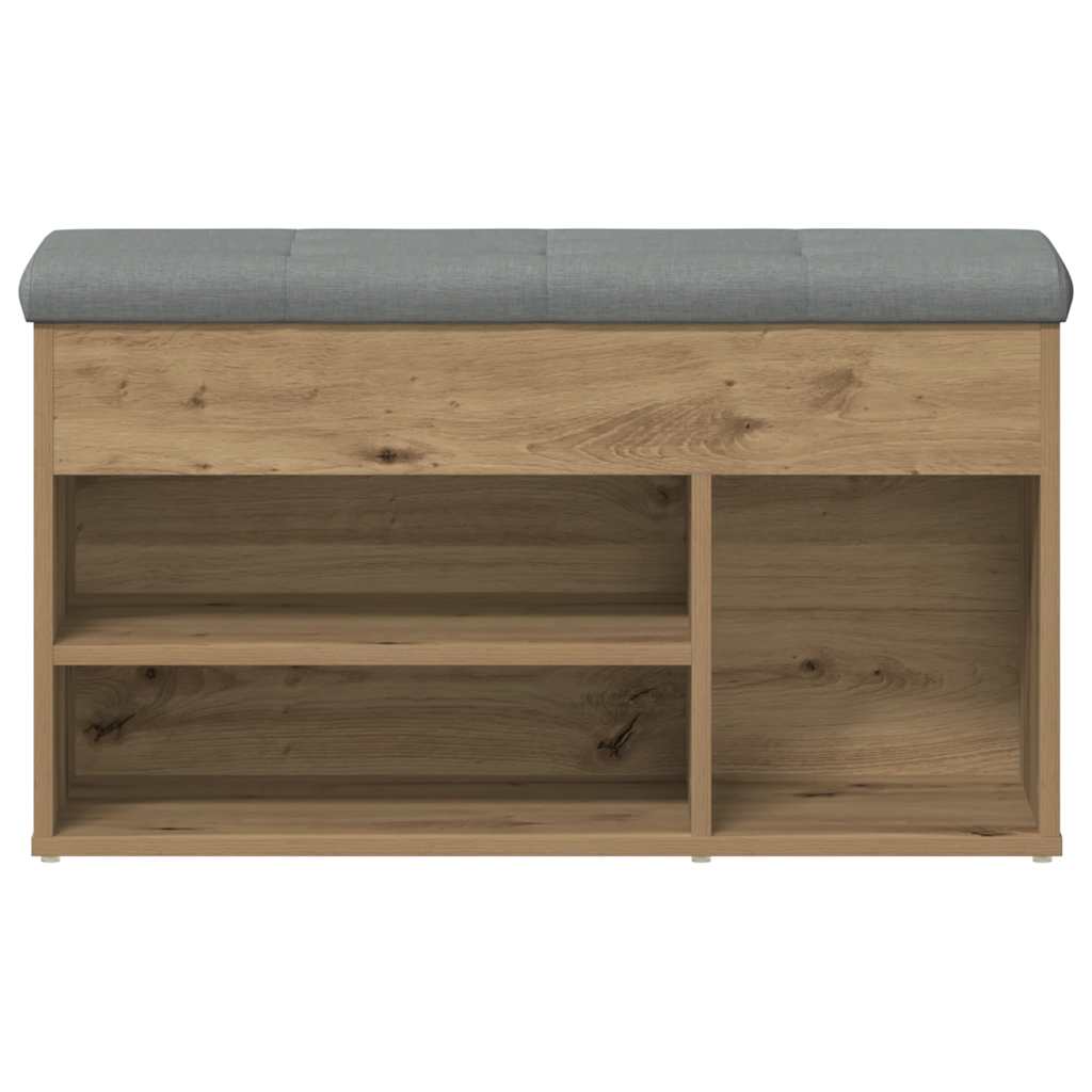 Schoenenbank 82x32x45,5 cm bewerkt hout artisanaal eikenkleur is nu te koop bij PeponiXL, paradijselijk wonen!