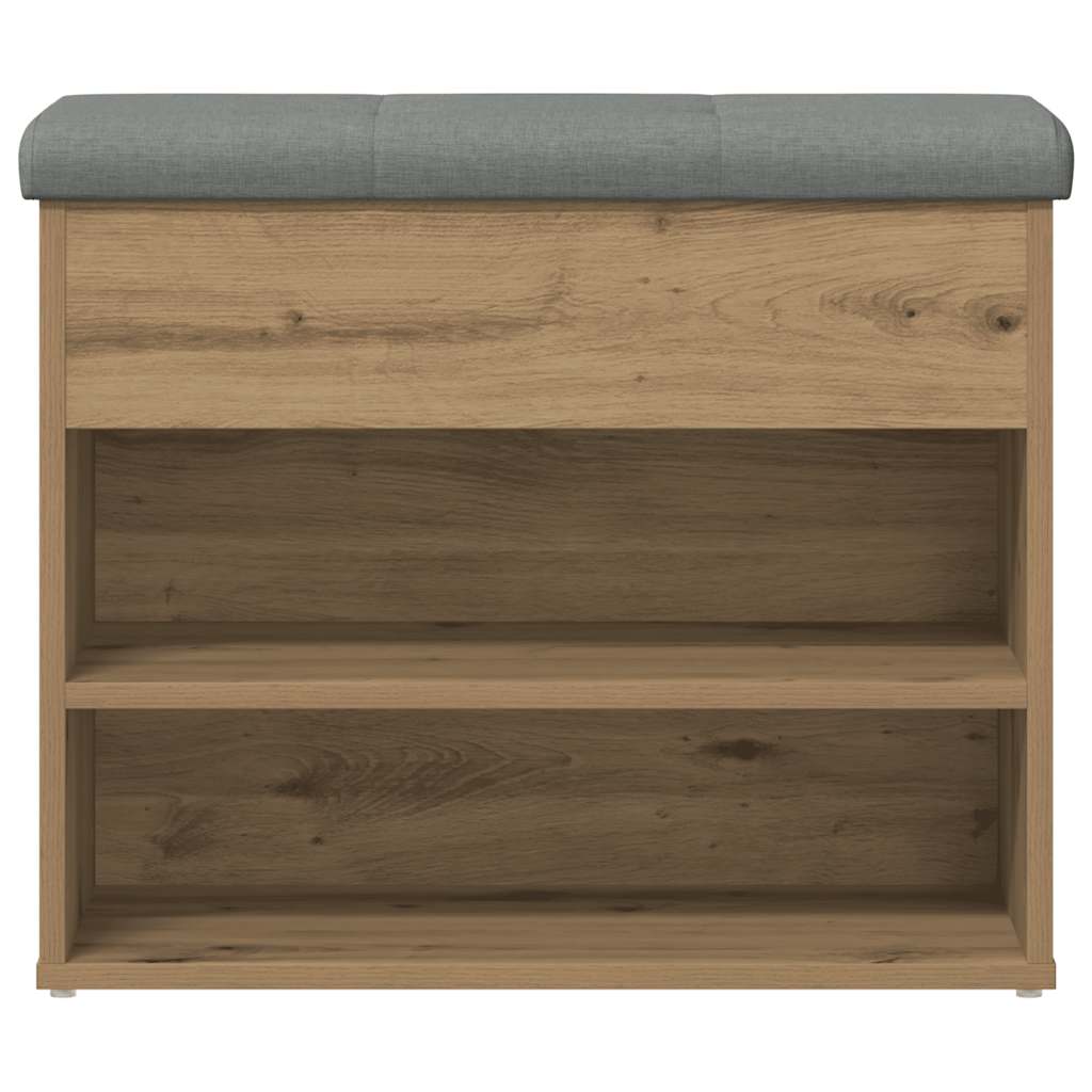Schoenenbank 62x32x50 cm bewerkt hout artisanaal eikenkleur is nu te koop bij PeponiXL, paradijselijk wonen!