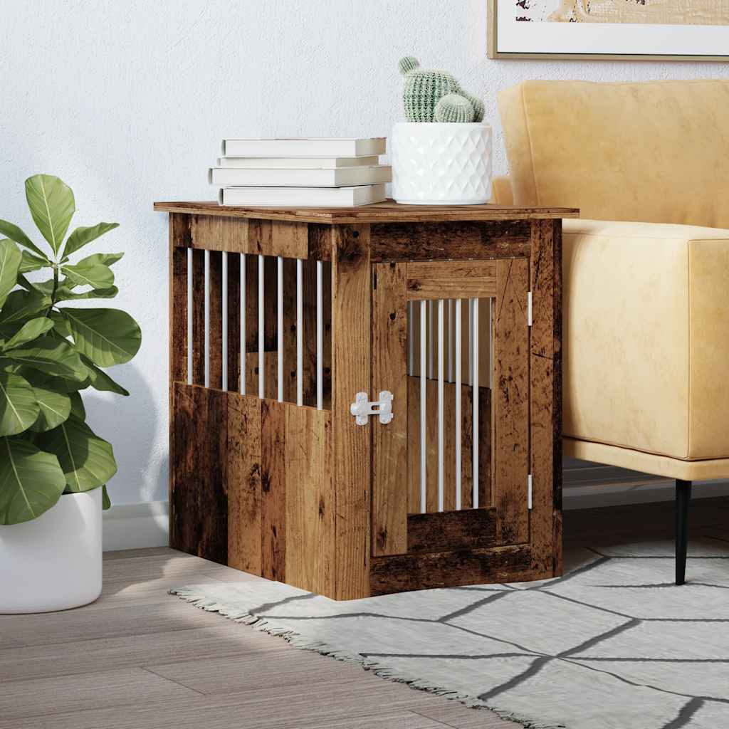 Hondenbench 45x62x59 cm bewerkt hout oud houtkleurig is nu te koop bij PeponiXL, paradijselijk wonen!