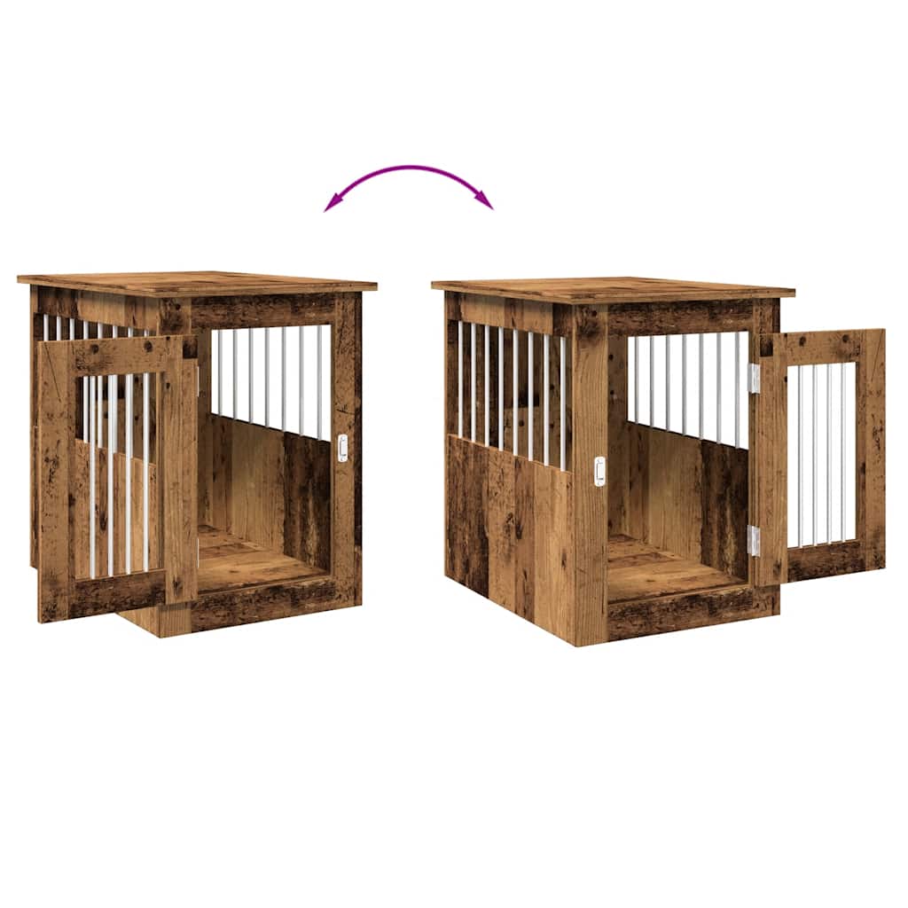 Hondenbench 45x62x59 cm bewerkt hout oud houtkleurig is nu te koop bij PeponiXL, paradijselijk wonen!