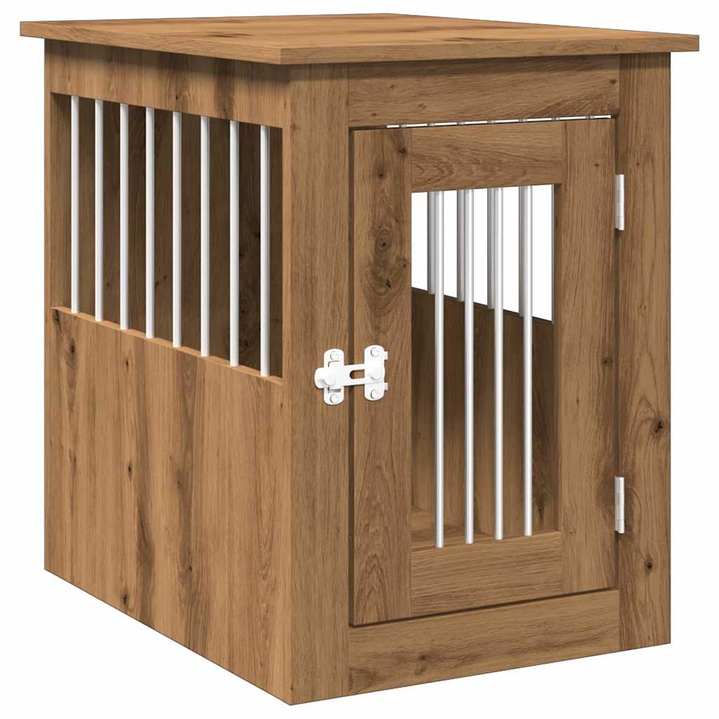 Hondenbench 45x62x59 cm bewerkt hout artisanaal eikenkleurig is nu te koop bij PeponiXL, paradijselijk wonen!