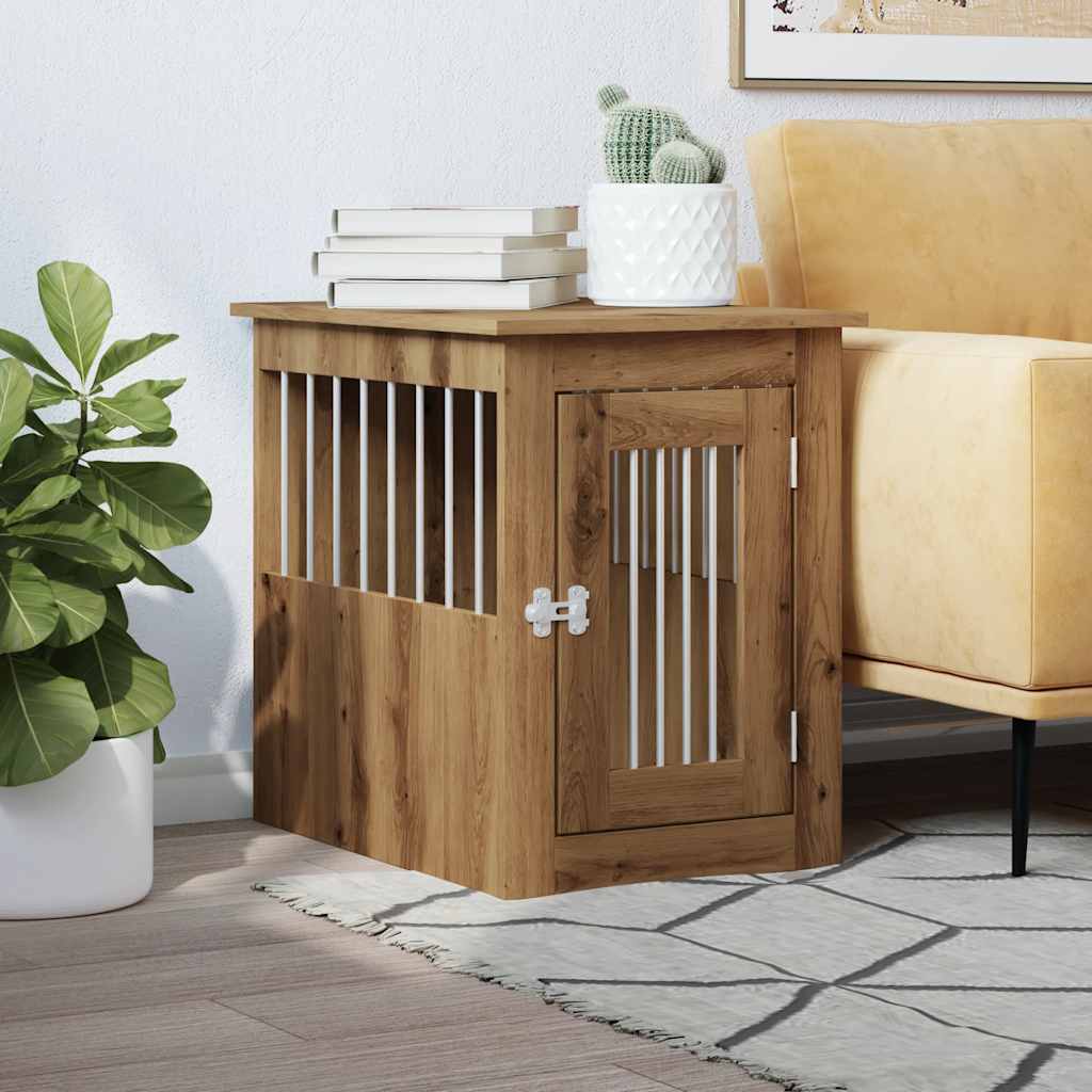 Hondenbench 45x62x59 cm bewerkt hout artisanaal eikenkleurig is nu te koop bij PeponiXL, paradijselijk wonen!