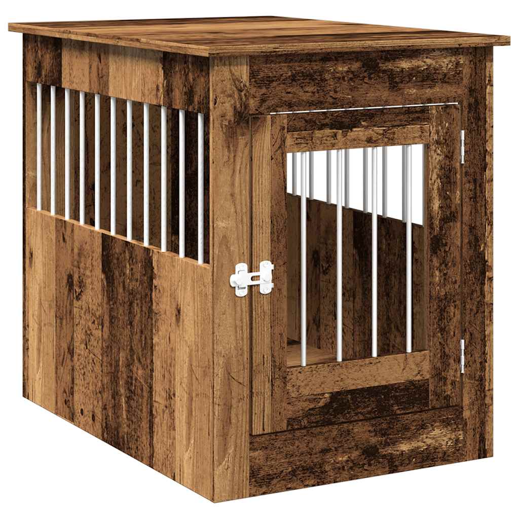 Hondenbench 55x80x68 cm bewerkt hout oud houtkleurig is nu te koop bij PeponiXL, paradijselijk wonen!