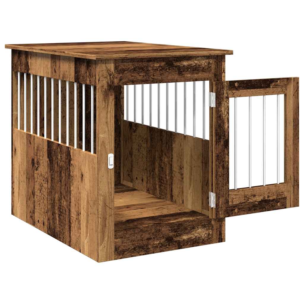 Hondenbench 55x80x68 cm bewerkt hout oud houtkleurig is nu te koop bij PeponiXL, paradijselijk wonen!