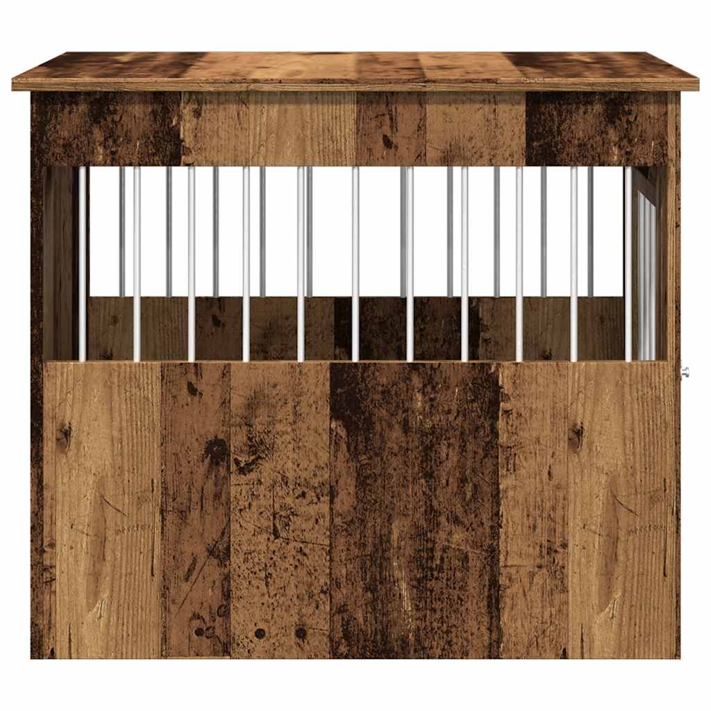 Hondenbench 55x80x68 cm bewerkt hout oud houtkleurig is nu te koop bij PeponiXL, paradijselijk wonen!