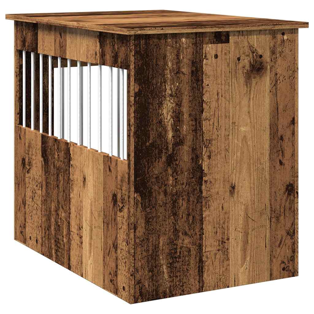 Hondenbench 55x80x68 cm bewerkt hout oud houtkleurig is nu te koop bij PeponiXL, paradijselijk wonen!
