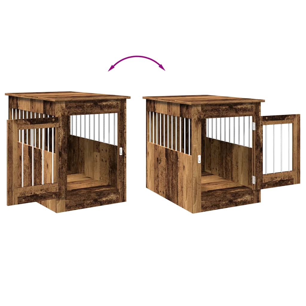Hondenbench 55x80x68 cm bewerkt hout oud houtkleurig is nu te koop bij PeponiXL, paradijselijk wonen!