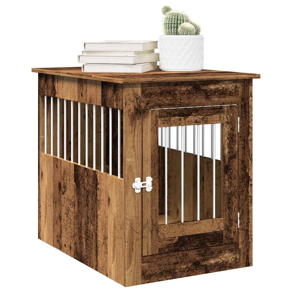 Hondenbench 55x80x68 cm bewerkt hout oud houtkleurig is nu te koop bij PeponiXL, paradijselijk wonen!