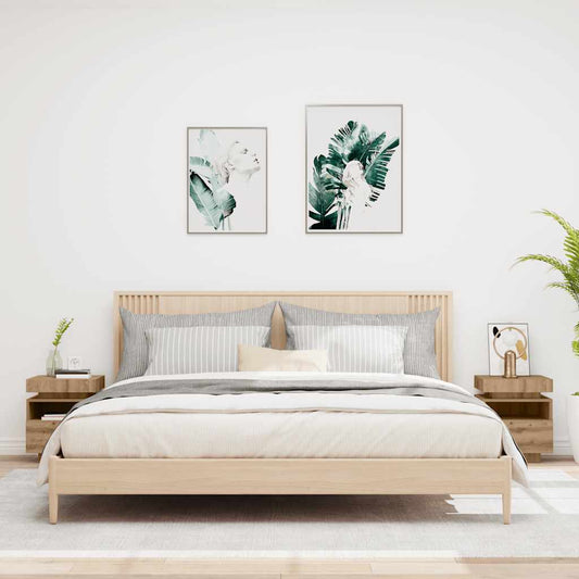 Nachtkastjes met LED 2 st 40x39x48,5 cm artisanaal eikenkleur is nu te koop bij PeponiXL, paradijselijk wonen!