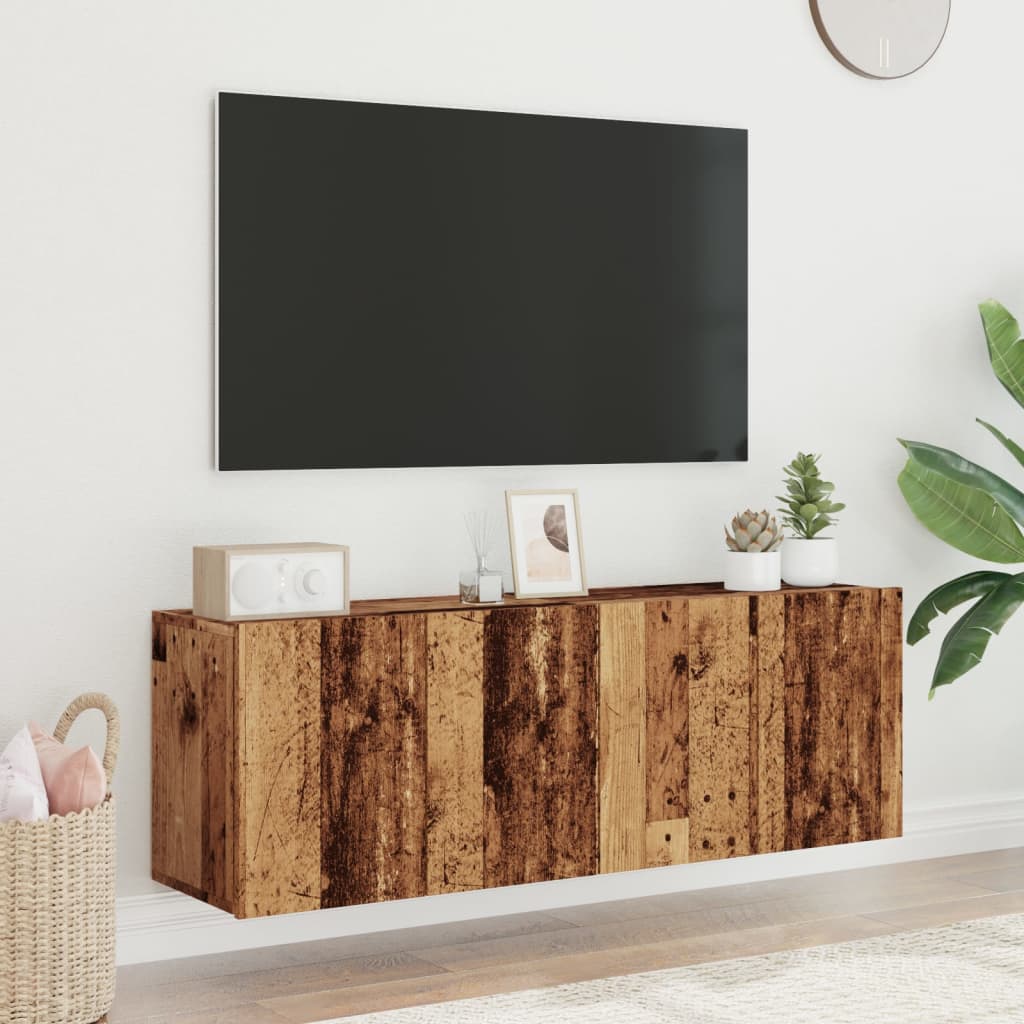 Tv-meubels 2 st wandgemonteerd 60x30x41 cm oud houtkleurig is nu te koop bij PeponiXL, paradijselijk wonen!