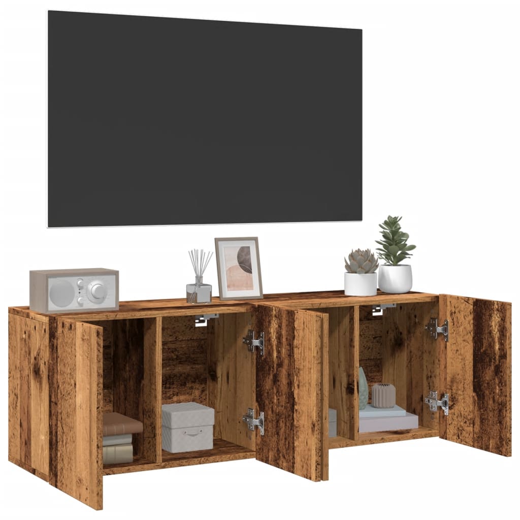 Tv-meubels 2 st wandgemonteerd 60x30x41 cm oud houtkleurig is nu te koop bij PeponiXL, paradijselijk wonen!