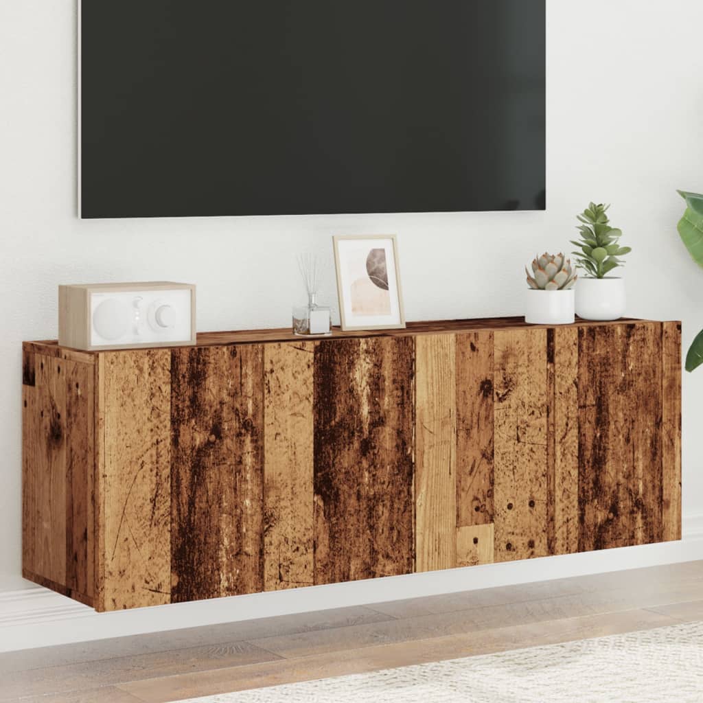 Tv-meubels 2 st wandgemonteerd 60x30x41 cm oud houtkleurig is nu te koop bij PeponiXL, paradijselijk wonen!