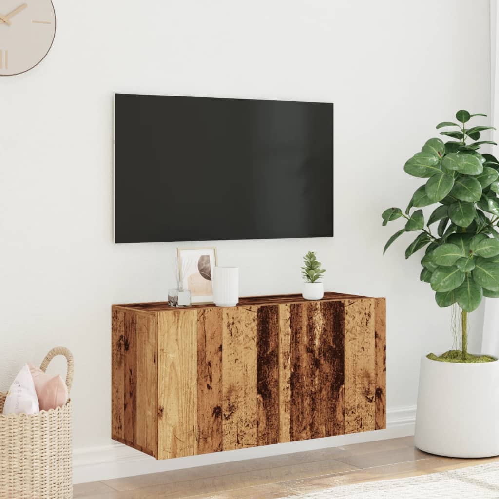 Tv-meubel wandgemonteerd 80x30x41 cm oud houtkleurig is nu te koop bij PeponiXL, paradijselijk wonen!