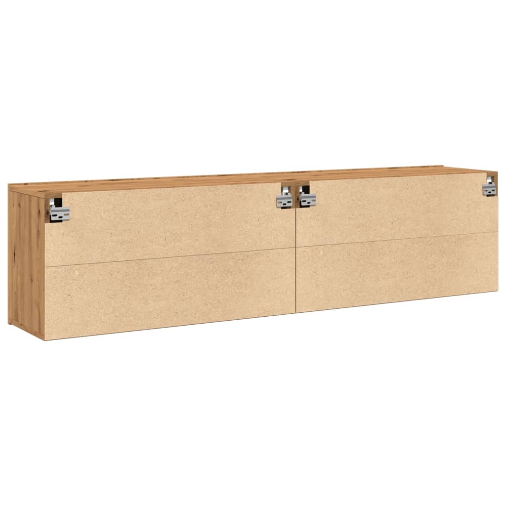 Tv-meubels 2 st wandgemonteerd 80x30x41cm artisanaal eikenkleur is nu te koop bij PeponiXL, paradijselijk wonen!