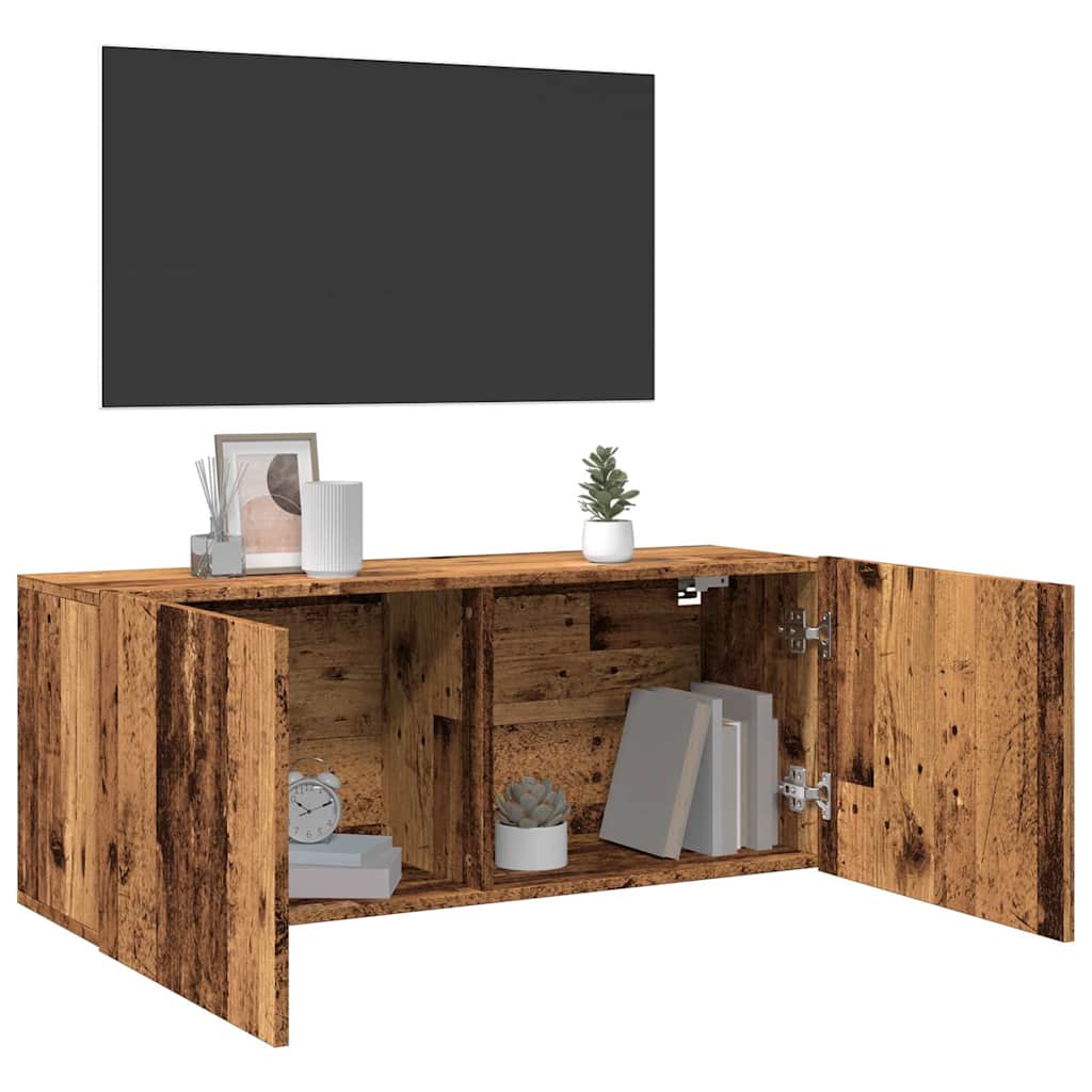 Tv-meubel wandgemonteerd 100x30x41 cm oud houtkleurig is nu te koop bij PeponiXL, paradijselijk wonen!