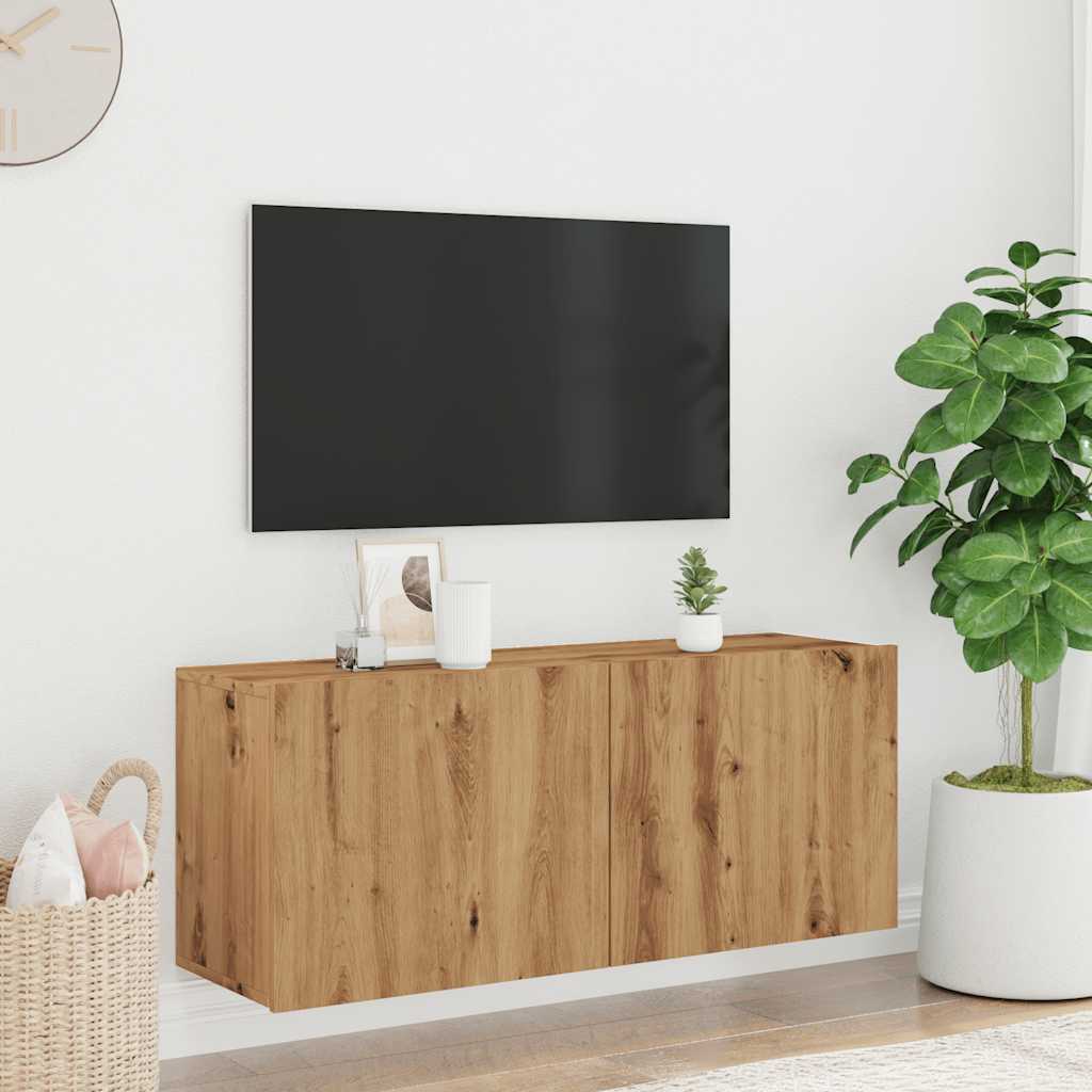 Tv-meubel wandgemonteerd 100x30x41 cm artisanaal eikenkleurig is nu te koop bij PeponiXL, paradijselijk wonen!