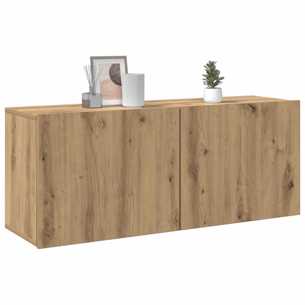 Tv-meubel wandgemonteerd 100x30x41 cm artisanaal eikenkleurig is nu te koop bij PeponiXL, paradijselijk wonen!