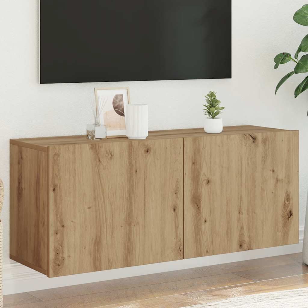 Tv-meubel wandgemonteerd 100x30x41 cm artisanaal eikenkleurig is nu te koop bij PeponiXL, paradijselijk wonen!