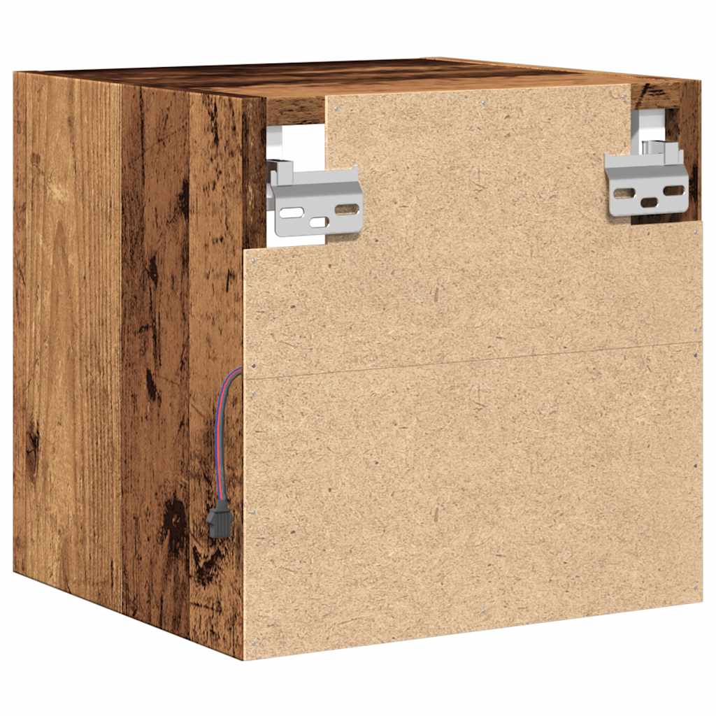 Tv-wandmeubel met LED-verlichting 30x28,5x30 cm oud houtkleurig is nu te koop bij PeponiXL, paradijselijk wonen!