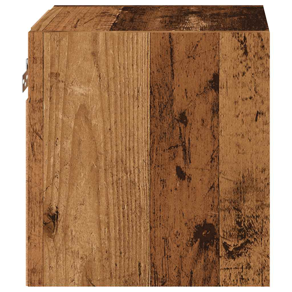 Tv-wandmeubels met LED-verlichting 2 st 30x28,5x30 cm oud hout is nu te koop bij PeponiXL, paradijselijk wonen!