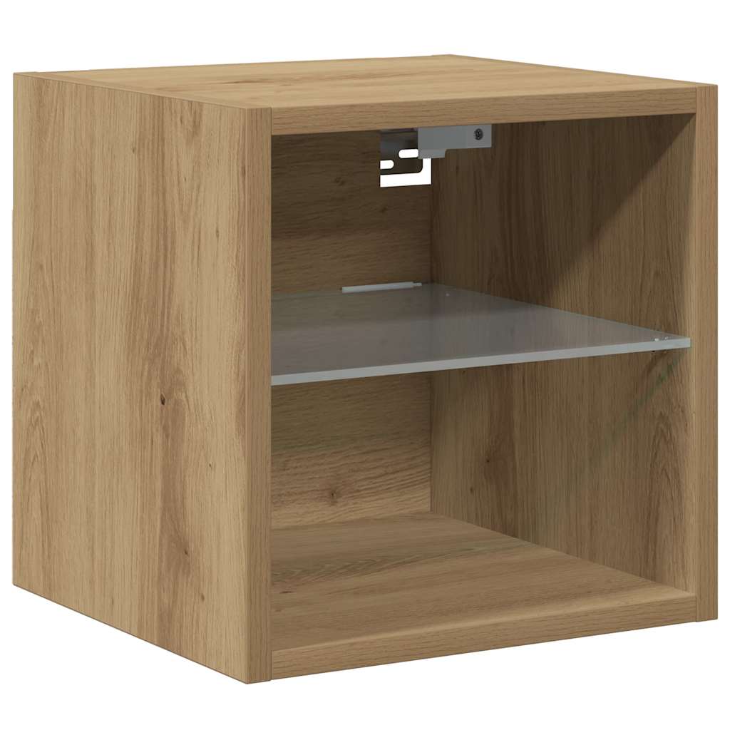 Tv-wandmeubel met LED-verlichting 30x28,5x30cm artisanaal eiken is nu te koop bij PeponiXL, paradijselijk wonen!