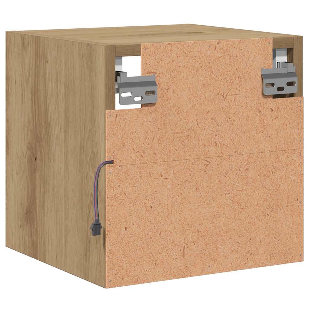 Tv-wandmeubel met LED-verlichting 30x28,5x30cm artisanaal eiken is nu te koop bij PeponiXL, paradijselijk wonen!