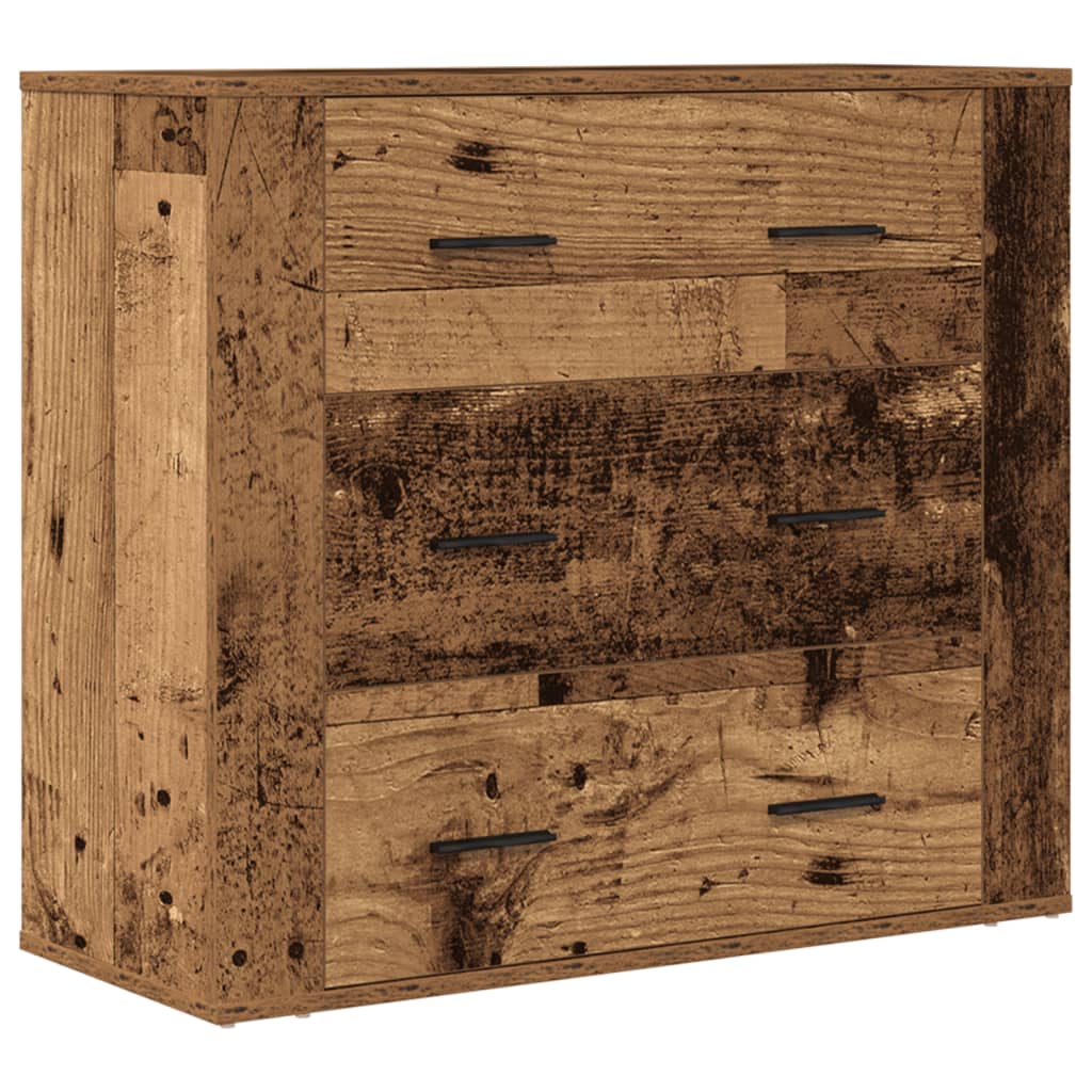 Dressoir 80x33x70 cm bewerkt hout oud houtkleurig is nu te koop bij PeponiXL, paradijselijk wonen!
