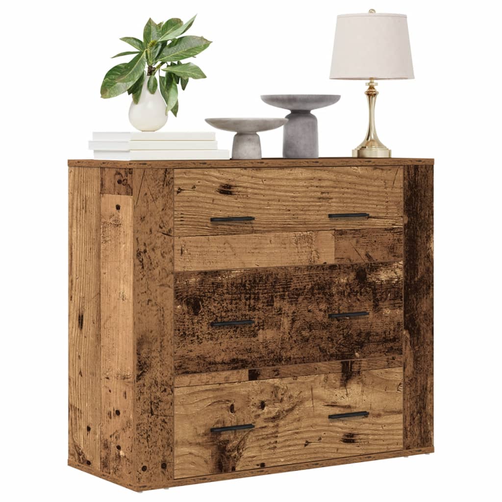 Dressoir 80x33x70 cm bewerkt hout oud houtkleurig is nu te koop bij PeponiXL, paradijselijk wonen!