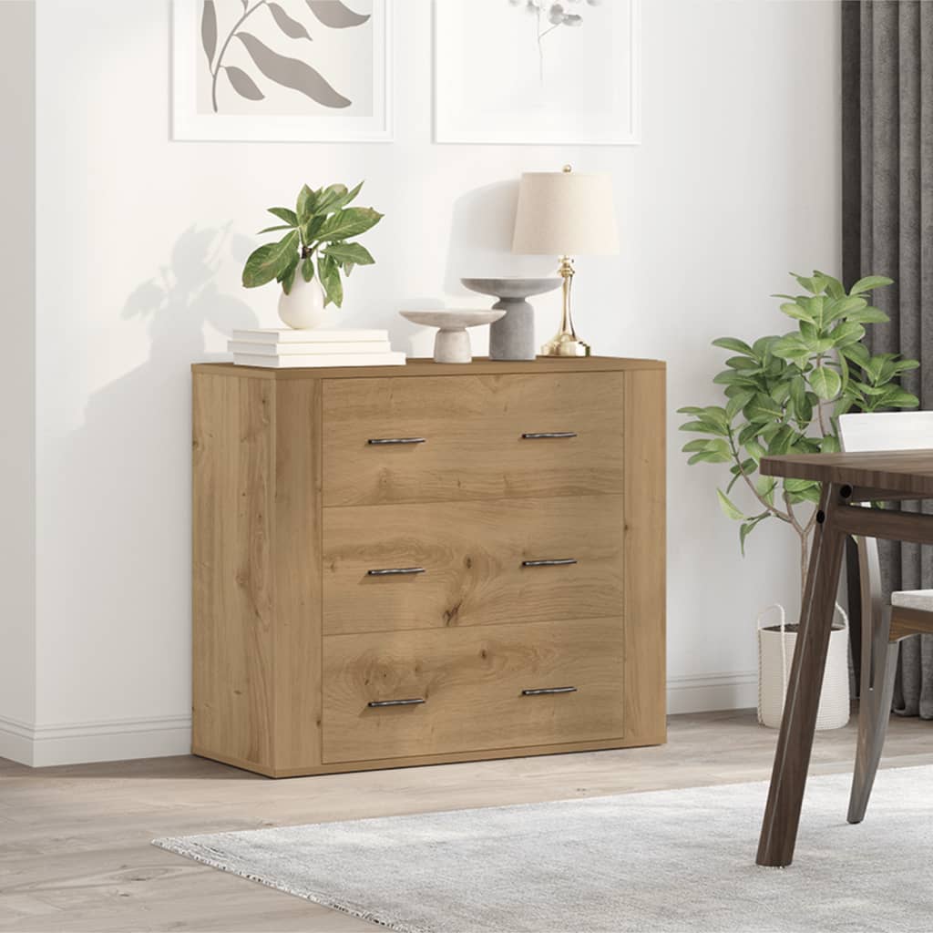 Dressoir 80x33x70 cm bewerkt hout artisanaal eikenkleurig is nu te koop bij PeponiXL, paradijselijk wonen!