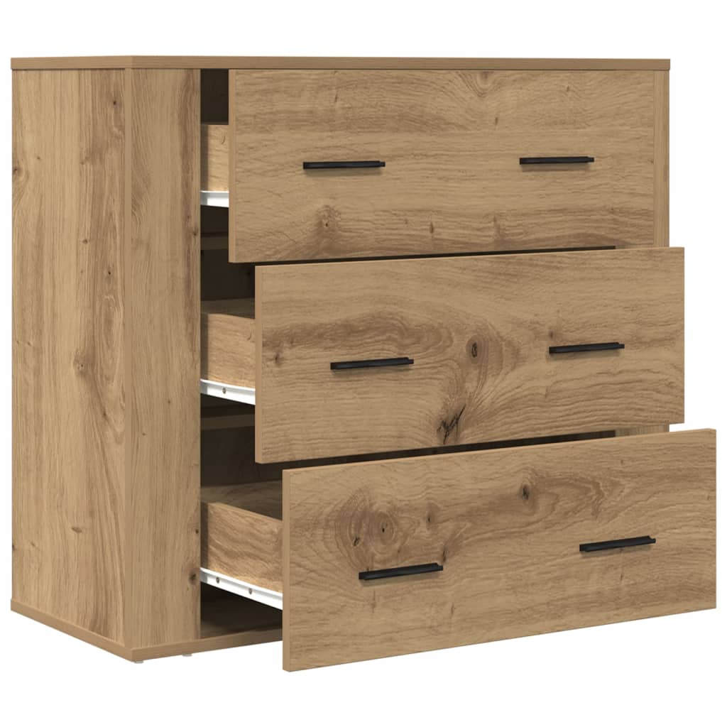 Dressoir 80x33x70 cm bewerkt hout artisanaal eikenkleurig is nu te koop bij PeponiXL, paradijselijk wonen!