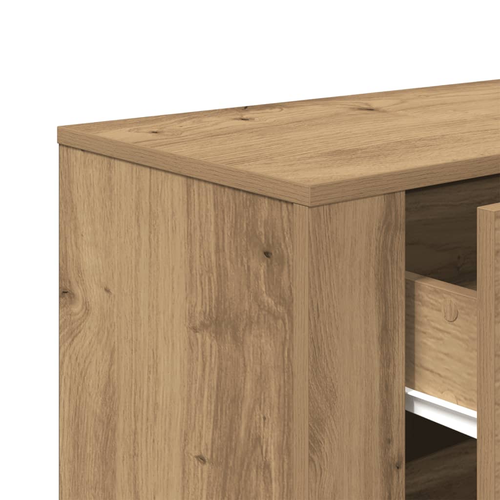 Dressoir 80x33x70 cm bewerkt hout artisanaal eikenkleurig is nu te koop bij PeponiXL, paradijselijk wonen!