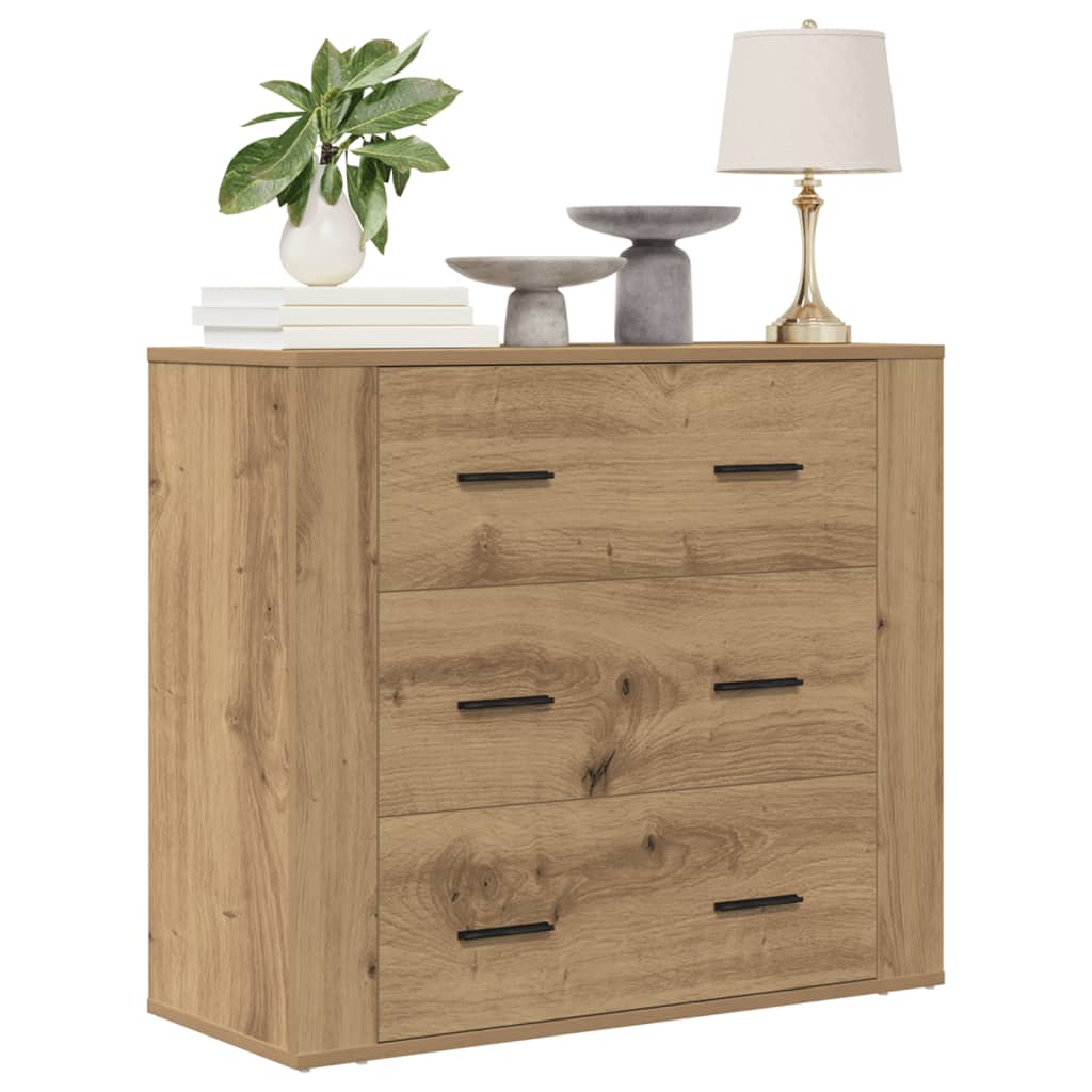 Dressoir 80x33x70 cm bewerkt hout artisanaal eikenkleurig is nu te koop bij PeponiXL, paradijselijk wonen!
