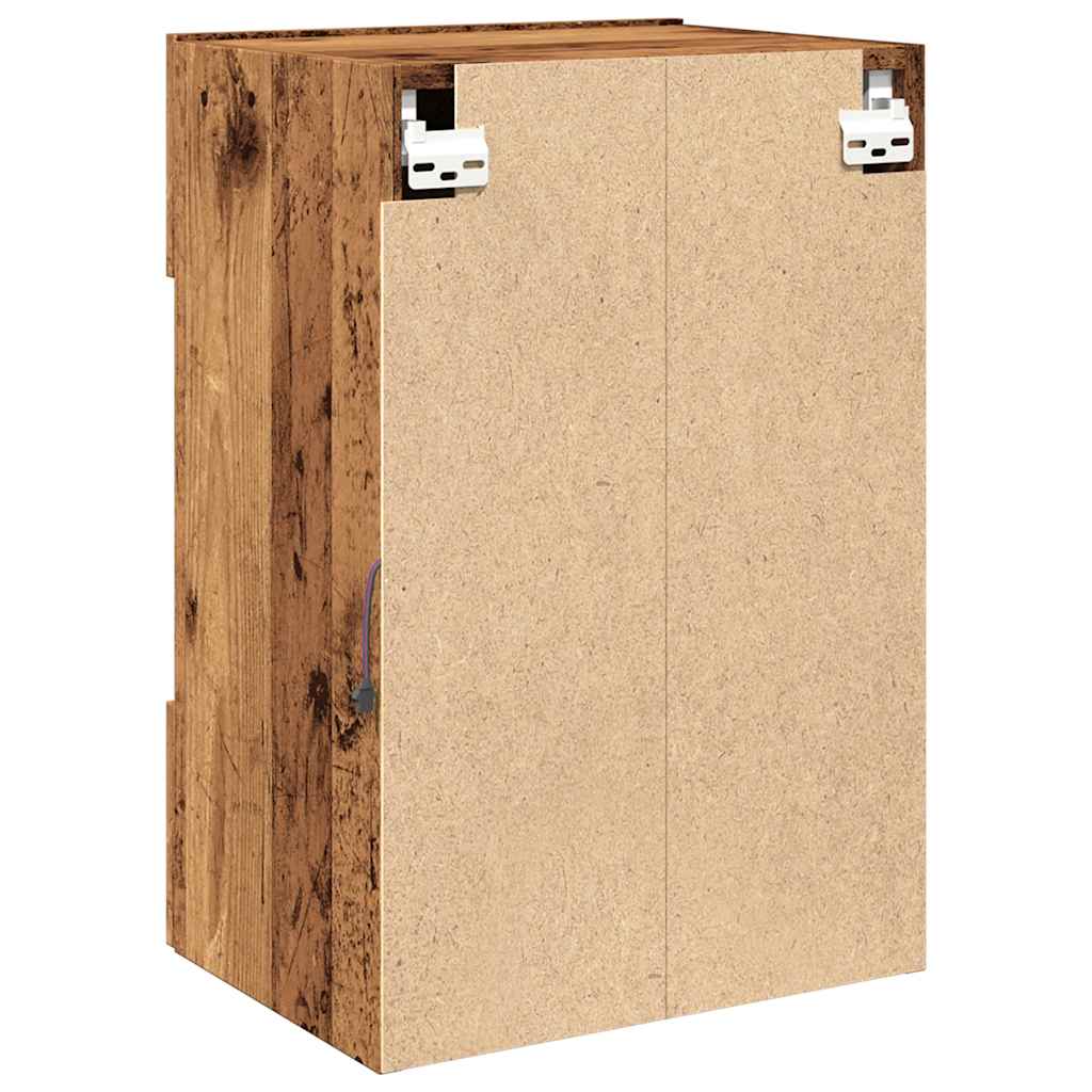 Wandkasten met LED-verlichting voor tv 2 st 40x30x60,5 cm oud houtkleurig is nu te koop bij PeponiXL, paradijselijk wonen!