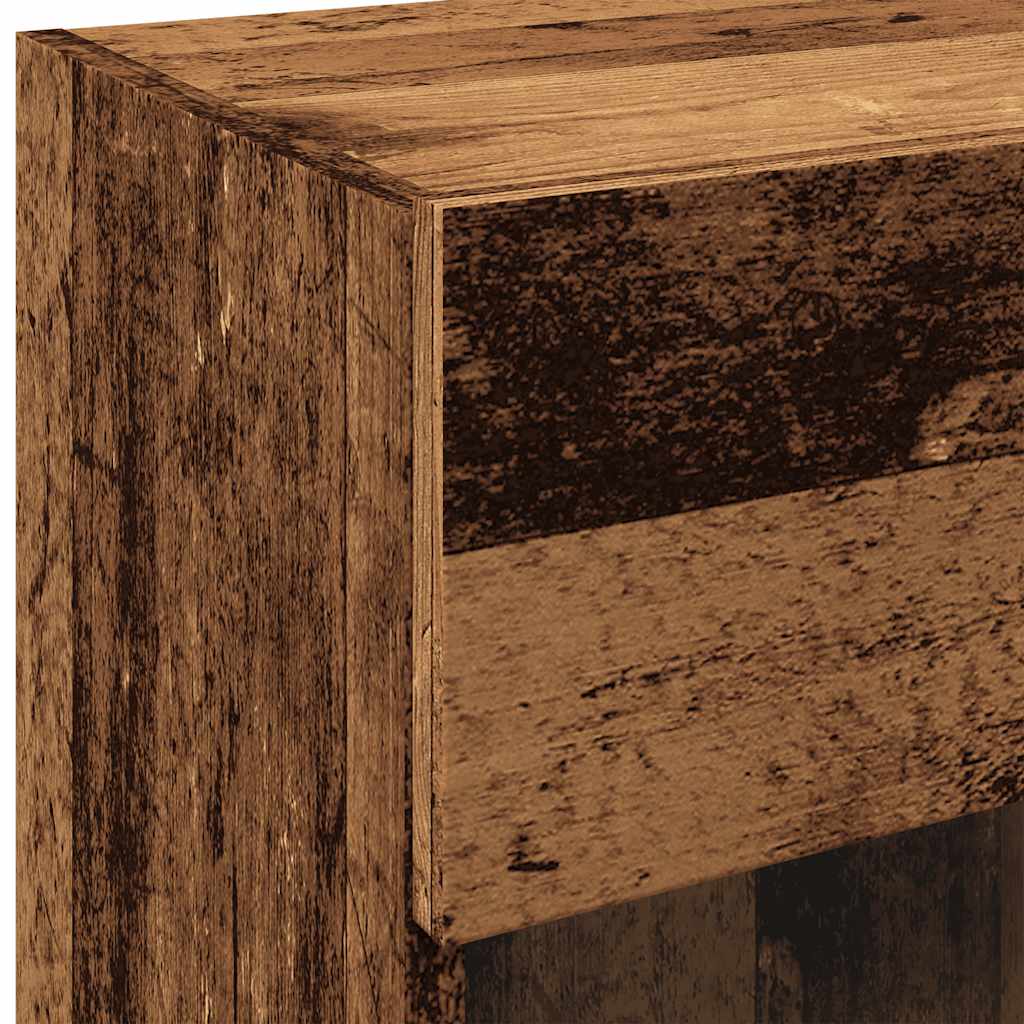 Wandkasten met LED-verlichting voor tv 2 st 40x30x60,5 cm oud houtkleurig is nu te koop bij PeponiXL, paradijselijk wonen!