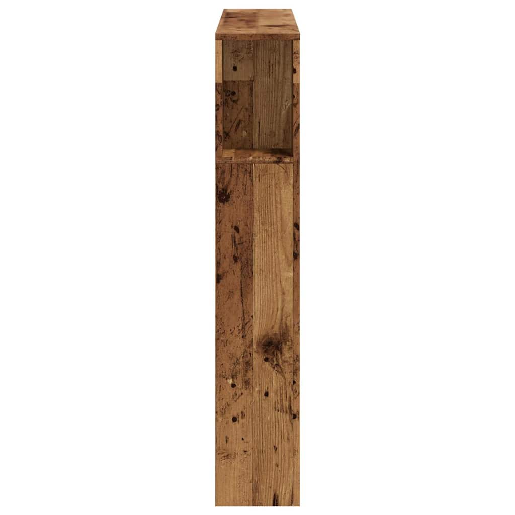 Hoofdeinde met LED 100x18,5x103,5 cm bewerkt hout oud hout is nu te koop bij PeponiXL, paradijselijk wonen!