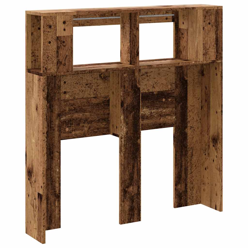 Hoofdeinde met LED 100x18,5x103,5 cm bewerkt hout oud hout is nu te koop bij PeponiXL, paradijselijk wonen!