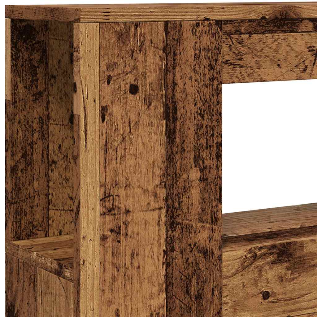 Hoofdeinde met LED 100x18,5x103,5 cm bewerkt hout oud hout is nu te koop bij PeponiXL, paradijselijk wonen!
