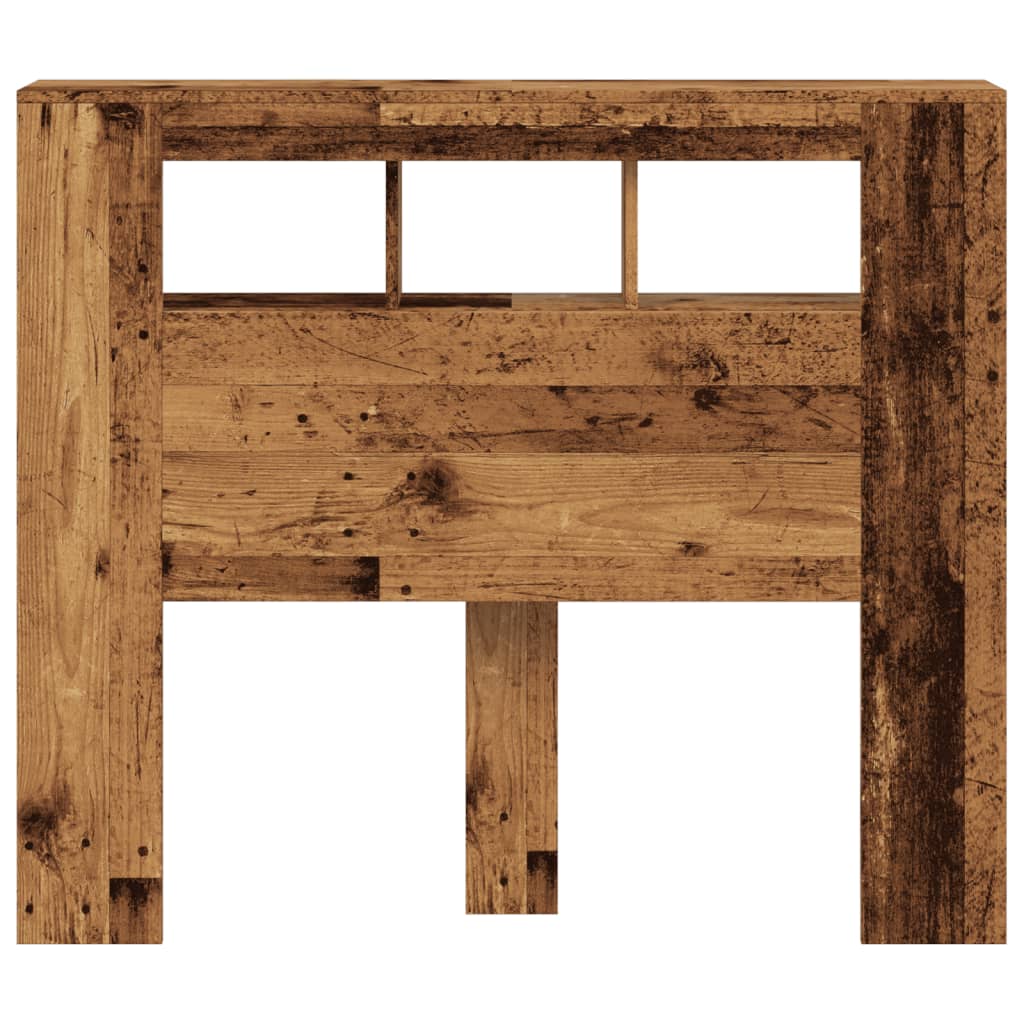 Hoofdeinde met LED 120x18,5x103,5 cm bewerkt hout oud hout is nu te koop bij PeponiXL, paradijselijk wonen!