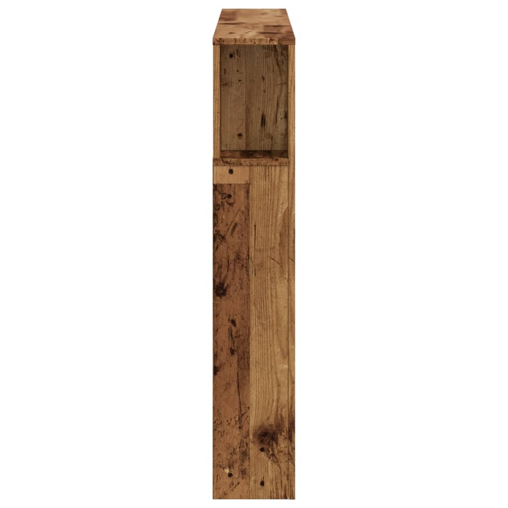 Hoofdeinde met LED 120x18,5x103,5 cm bewerkt hout oud hout is nu te koop bij PeponiXL, paradijselijk wonen!