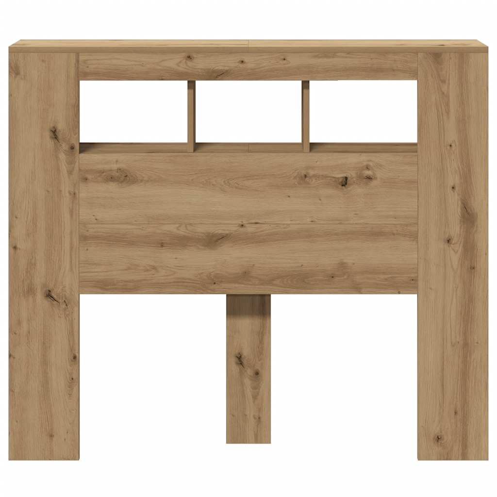 Hoofdeinde met LED 120x18,5x103,5 cm hout artisanaal eikenkleur is nu te koop bij PeponiXL, paradijselijk wonen!
