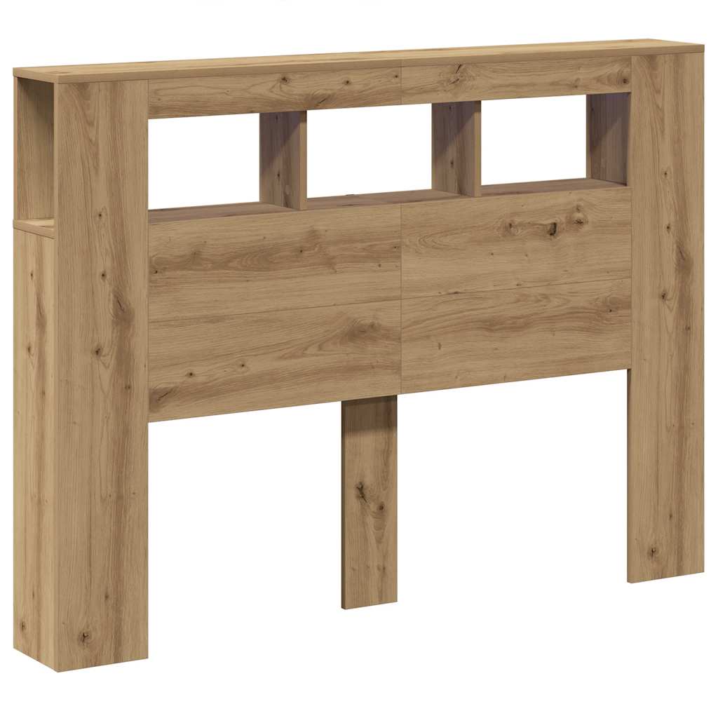 Hoofdeinde met LED 140x18,5x103,5 cm hout artisanaal eikenkleur is nu te koop bij PeponiXL, paradijselijk wonen!