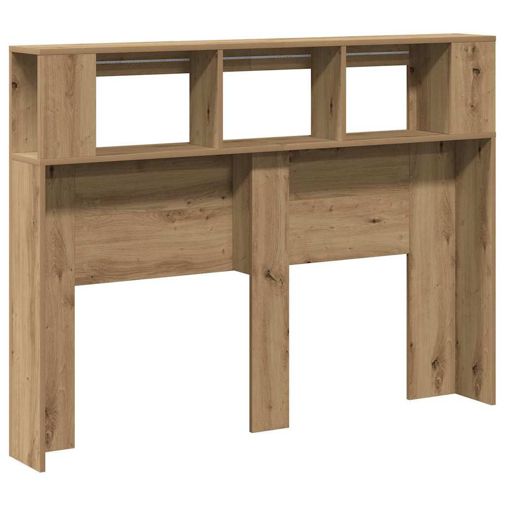 Hoofdeinde met LED 140x18,5x103,5 cm hout artisanaal eikenkleur is nu te koop bij PeponiXL, paradijselijk wonen!