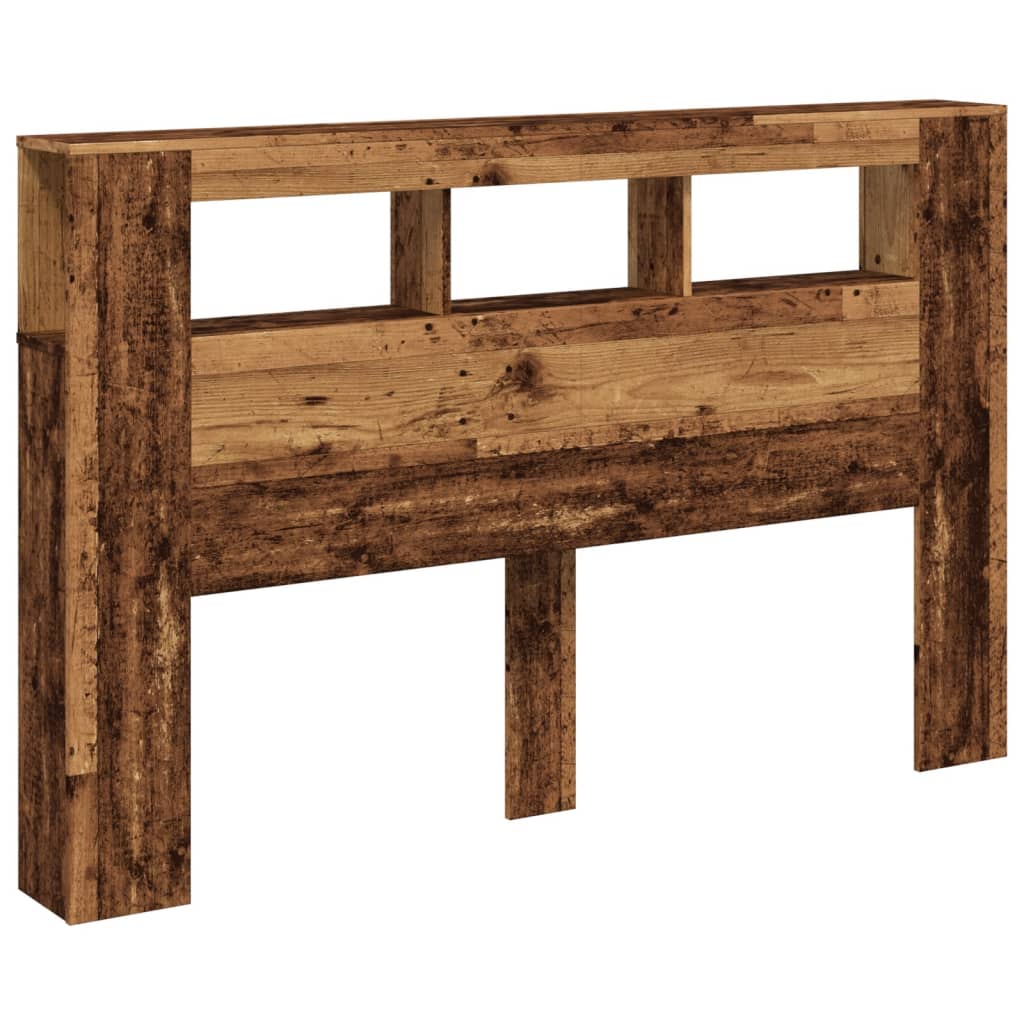 Hoofdeinde met LED 160x18,5x103,5 cm bewerkt hout oud hout is nu te koop bij PeponiXL, paradijselijk wonen!