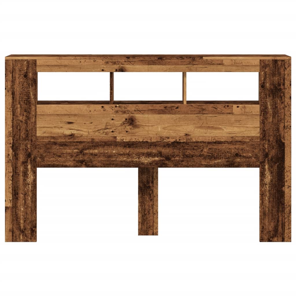 Hoofdeinde met LED 160x18,5x103,5 cm bewerkt hout oud hout is nu te koop bij PeponiXL, paradijselijk wonen!