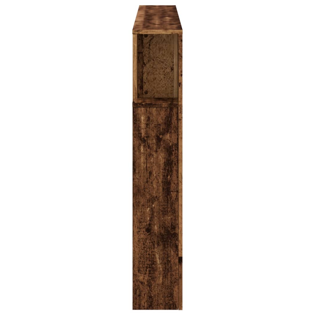 Hoofdeinde met LED 160x18,5x103,5 cm bewerkt hout oud hout is nu te koop bij PeponiXL, paradijselijk wonen!