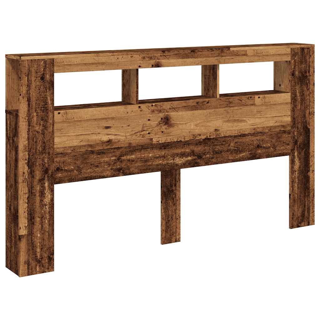 Hoofdeinde met LED 180x18,5x103,5 cm bewerkt hout oud hout is nu te koop bij PeponiXL, paradijselijk wonen!