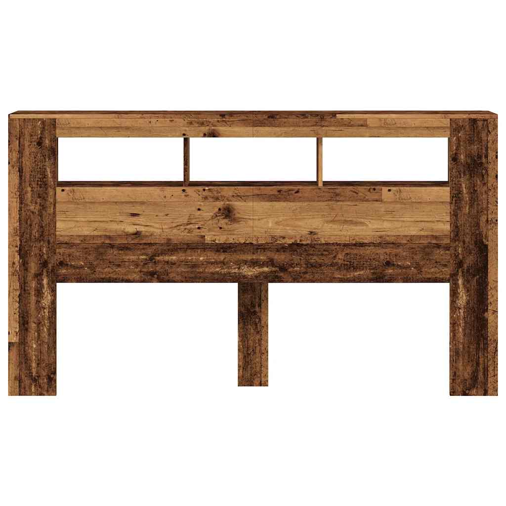 Hoofdeinde met LED 180x18,5x103,5 cm bewerkt hout oud hout is nu te koop bij PeponiXL, paradijselijk wonen!