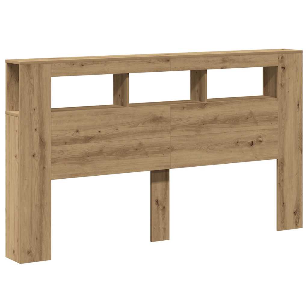 Hoofdeinde met LED 180x18,5x103,5 cm hout artisanaal eikenkleur is nu te koop bij PeponiXL, paradijselijk wonen!